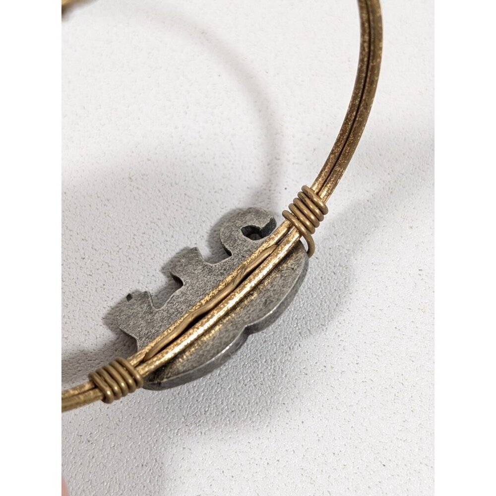 L & D Watercolor Rainbow Elephant Two Tone Bangle Bracelet 6 inch - Picture 5 of 7